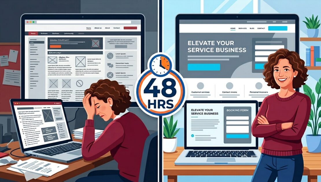 Service website before and after fix