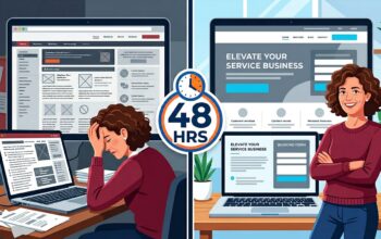 Service website before and after fix